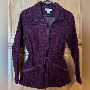 Christopher & Banks burgundy velvet paisley size medium jacket